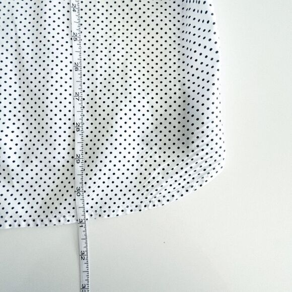 Tommy Hilfiger Mens Dress Shirt Long Sleeve Button Down Polka White Black XL - Picture 8 of 8